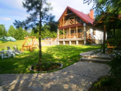 Luxusowa willa nad jeziorem plaża pomost łódka kajak sauna