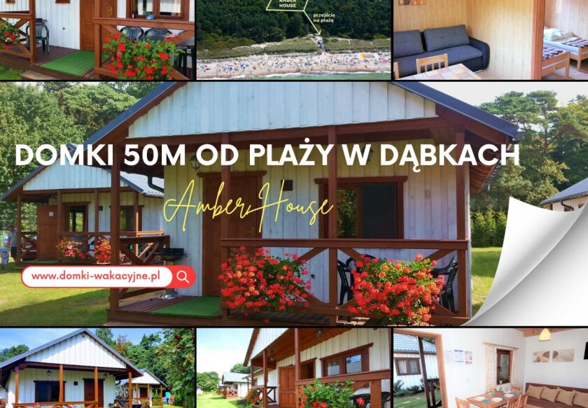 Amber House domki 50 m od plaży - noclegi Dąbki