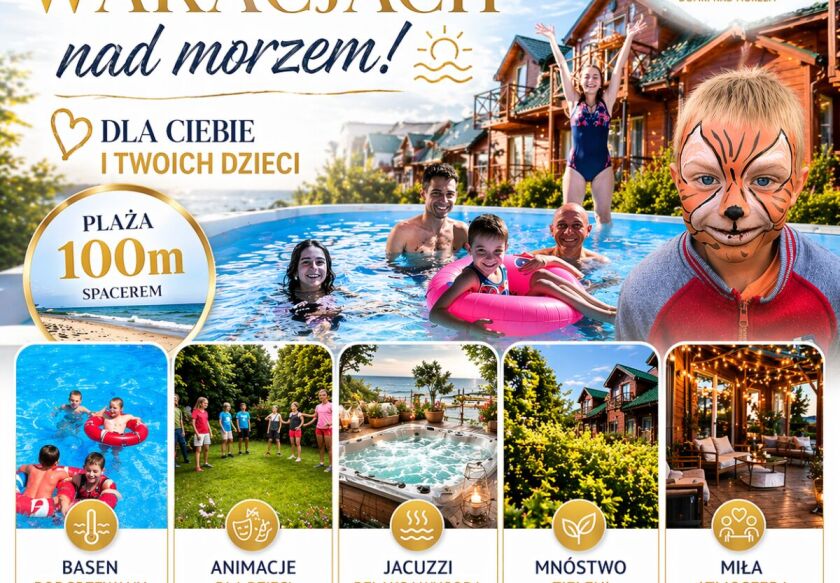 MORSKA DOLINA Domki 100m od PLAŻY- ANIMACJE -BASEN EKO 95