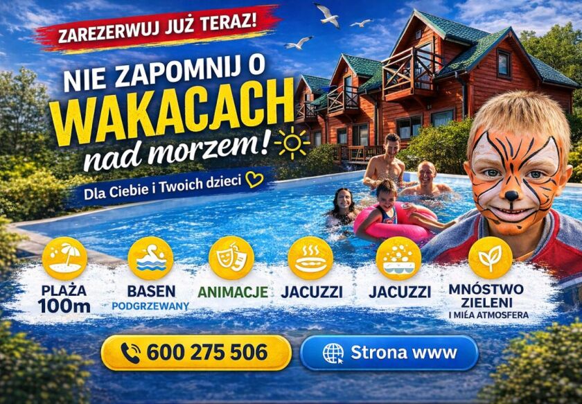 MORSKA DOLINA Domki 100m od PLAŻY- ANIMACJE -BASEN EKO 97